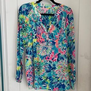 Lily Pulitzer Elsa 100% silk top. Size L. NWOT - never worn.